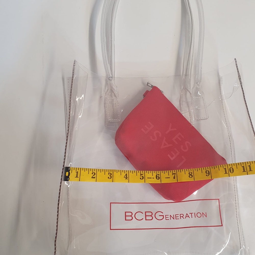 Bcbgeneration Transparent Tote With Red Pouch - image 2